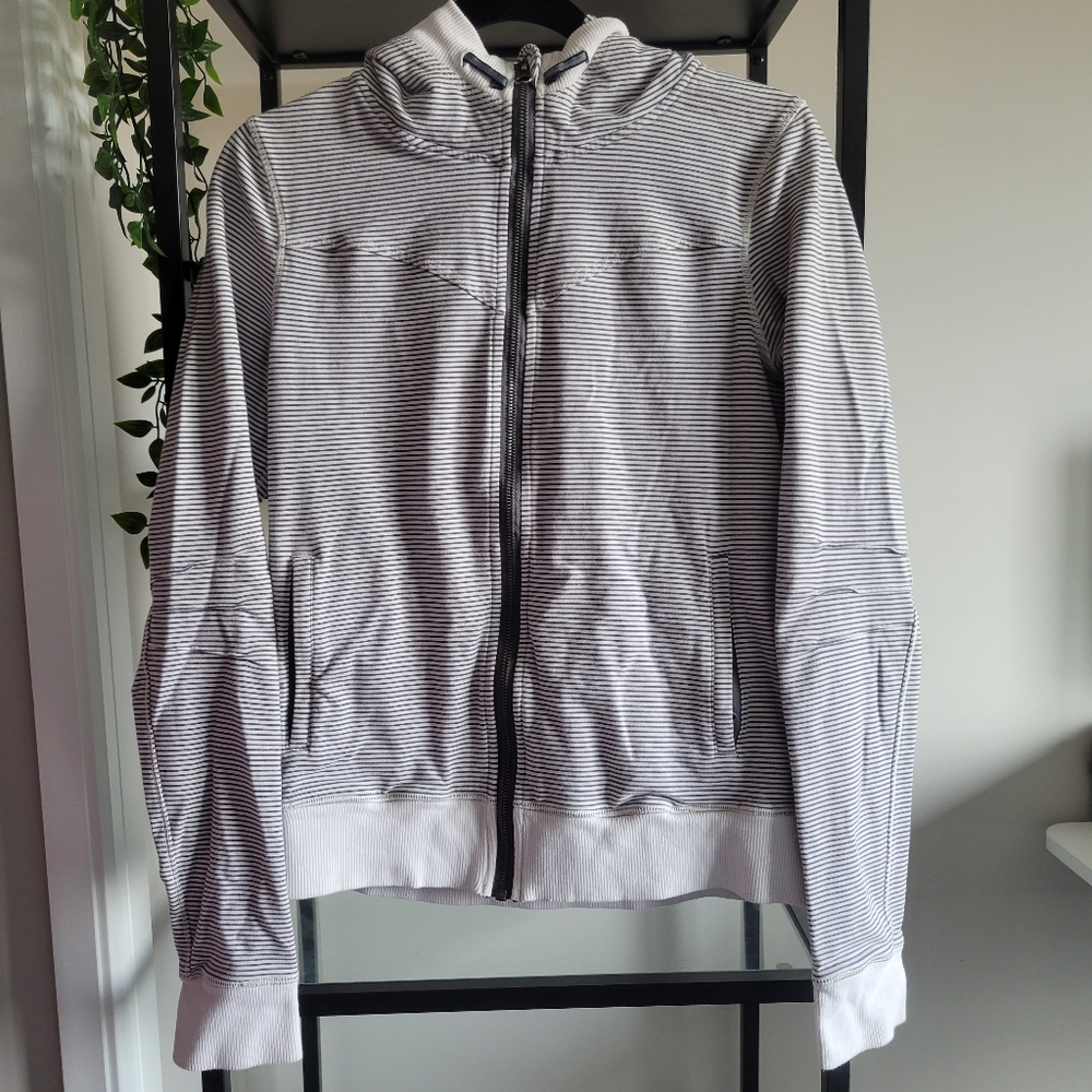 lululemon athletica Gray Striped Hoodie